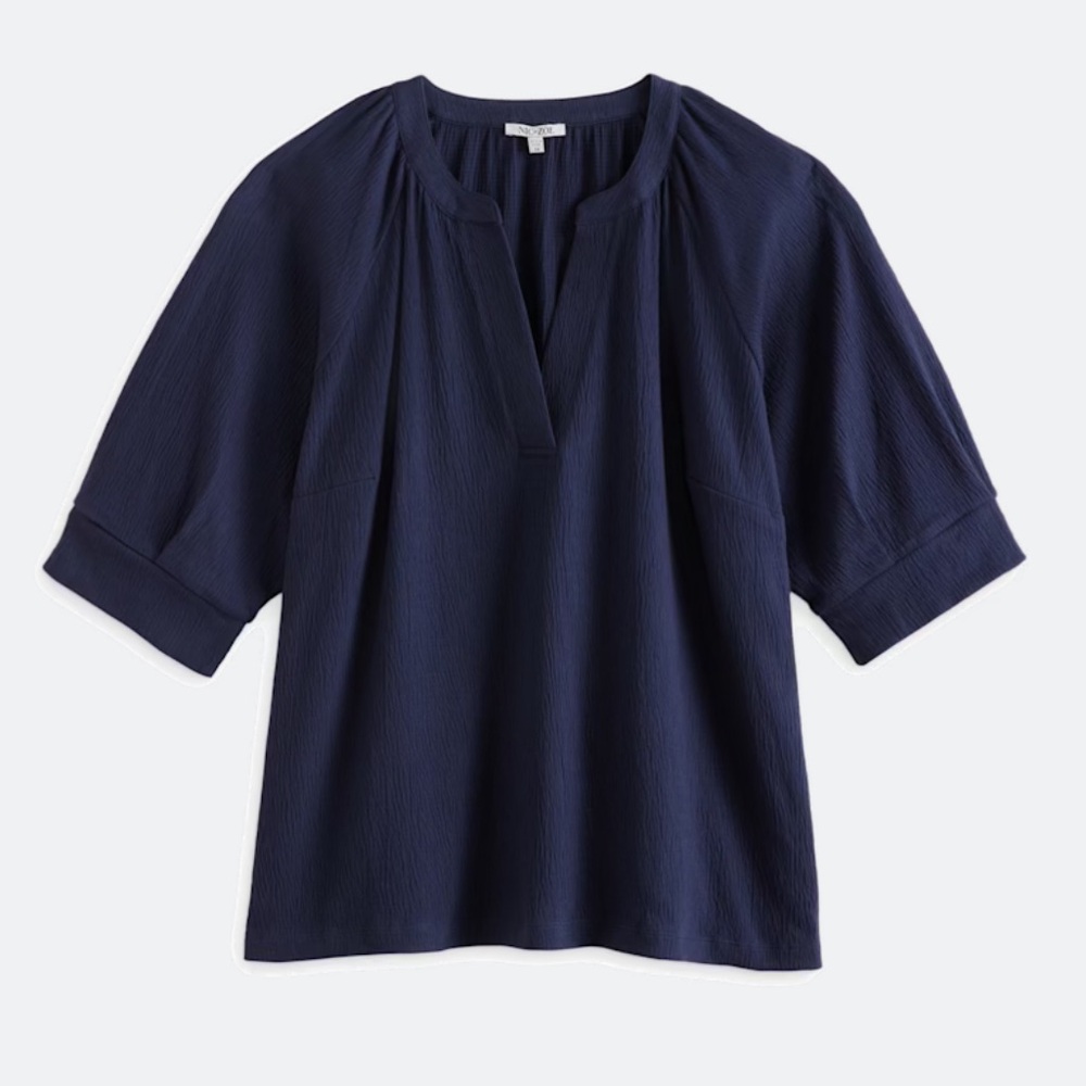 NIC+ZOE Crinkle Knit Cafe Top